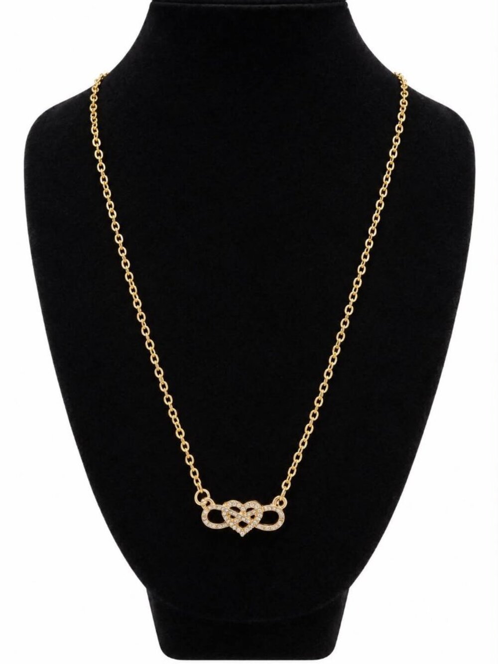 Rose Gold Tone Infinity Heart Necklace
